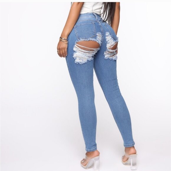 Super stretch distressed skinny jeans - Picture 3 of 5